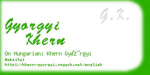 gyorgyi khern business card